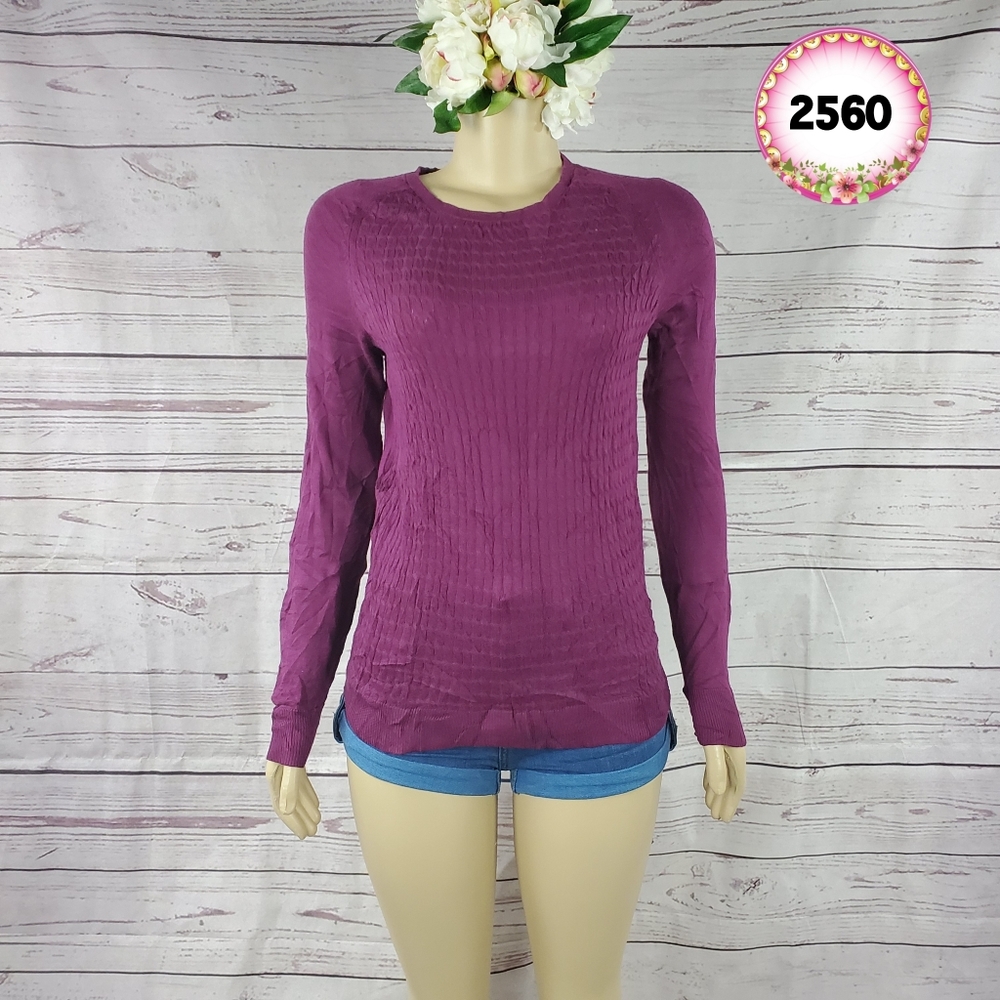 Charter Club Medium Purple Stretch Sweater – Cozy Casual Knit Top
